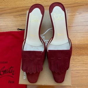 Christian Louboutin suede mule heels